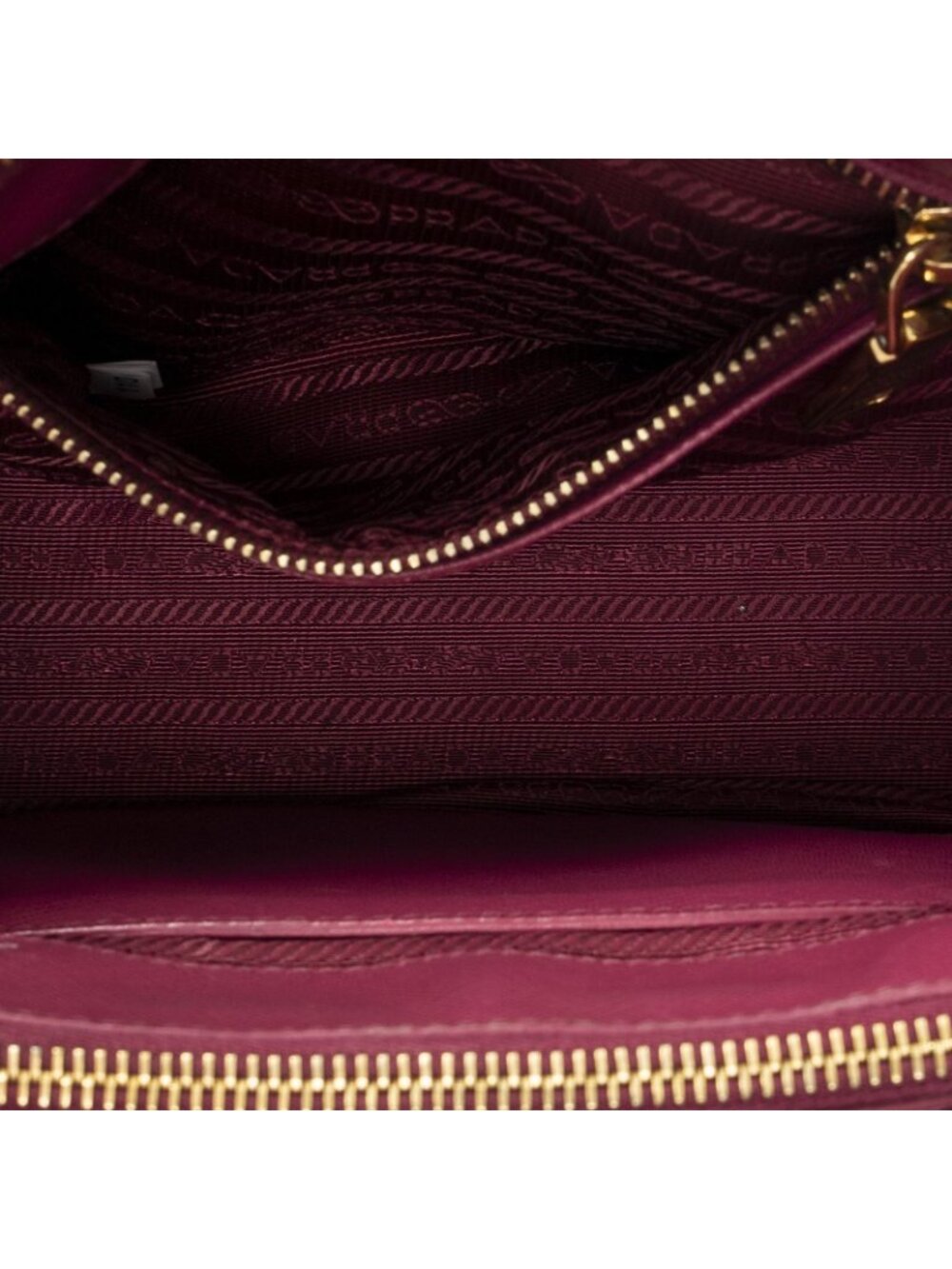 Prada Large Double Zip Galleria Tote Fuchsia Pink Saffiano Leather - Picture 9 of 10